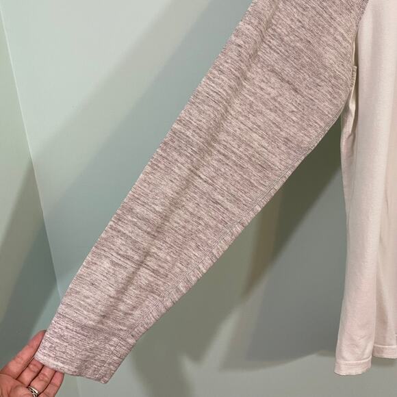 American Eagle Men's Oatmeal Raglan Graphics Long Sleeve Tee Size L - Picture 6 of 8